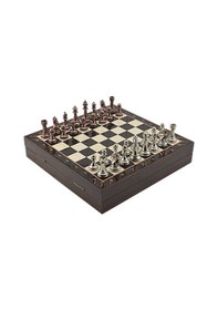 Resim Gifthome Büyük Boy Metal Klasik Satranç Tk. Antik Ve Ceviz Desenl 