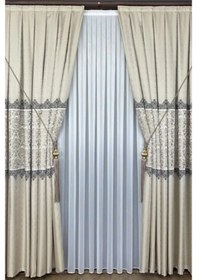 Resim Takım Fon Perde Krem-bej 2 Kanat Fon+aksesuar Krem 