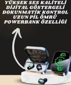Resim Boskord 7 Kordonlu Akıllı Saat Ve Aynalı Bluetooth Kulaklık Powerbank Dijital Göstergeli 