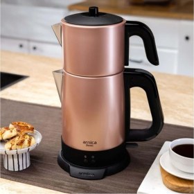 Resim Pembe Çelik Çay Makinesi 1800 W, Şık ve Güçlü Demlik IH33151 