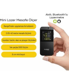 Resim Sevgift Fnırsı Mini Lazermetre Mesafe Ölçer 40 M | Akıllı Telefon Uyumlu | IR40 