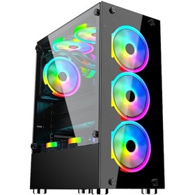 Resim Gameforce Glass 4 x 120 MM RGB Kontrolcü ve Kumandalı Fanlı Oyuncu Kasası 