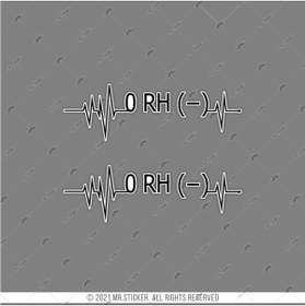 Resim Bay Etiket Bt41s Kalp Ritmi Desenli 0 Rh Negatif (-) Kan Grubu Etiketi - 2' Li Set 