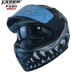 Resim Forza Risky Full Face Kapalı Güneş Vizörlü Gözlüklü Motorsiklet Kaskı Nardo Gri 