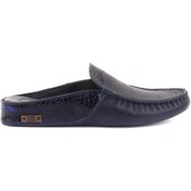 Resim Sail Lakers - Lacivert Deri Croco Detaylı Erkek Ev Terliği 110-547-X 