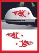 Resim Ogec Worx Ayna Ay-Yıldız özel yeni sticker Sağ-Sol 2 Adet 20*7 Cm 