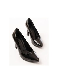 Resim Etiler Collection St-001 Siyah Rugan Günlük 9 Cm Topuklu Bayan Stiletto Ayakkabı Renksiz 