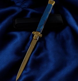 Resim Orjinal AKC İtalyan Sustalı 33 cm Çakı Mavi - Gold 2211 