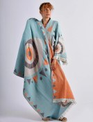 Resim Mavi Evil Eye Kimono & Peştemal Seti Çok Renkli 