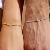 Resim 2 adet Sevgililer Günü düğümlü yılan zincir bileklik seti, basit ve ileri duygusal çift bilezikleri, erkekler ve kadınlar için evrensel, tatil hediyesi 