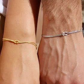 Resim 2 adet Sevgililer Günü düğümlü yılan zincir bileklik seti, basit ve ileri duygusal çift bilezikleri, erkekler ve kadınlar için evrensel, tatil hediyesi 