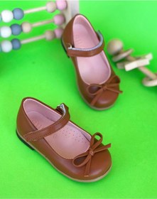 Resim Surpie Shoes Ince Fiyonk Detaylı Kız Çocuk Babet, Kırmızı, Beyaz, Siyah Babet 