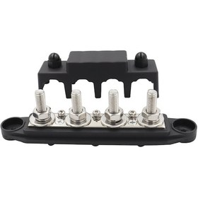 Resim Siyah M8 Stud Rv Gemi Kapaklı Yüksek Akım Güç Dağıtım Terminal Bloğu 