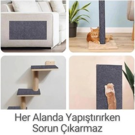 Resim AyrStore BEYLİNİ Kedi Tırmalama Halısı Yapışkanlı Her Yüzeye Uygulanabilir Kesilebilir Mobilya Koruy 