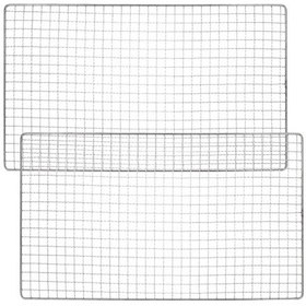 Resim Adet Paslanmaz Çelik Izgara Izgarası Açık Hava Barbekü Ağı Kamp Aksesuarları Barbekü Kullanım Ağı Gümüş 44x26cm Gümüş 44x26cm 