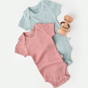 Resim Rebebe Babycosy Modal 2 Li Kısa Kollu Bebek Badi - Bebek Body - Csym1120 (544628673) Yeşil - Pembe 