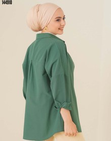 Resim 103901 Oversize Basic Tesettür Gömlek Zümrüt Yeşili 