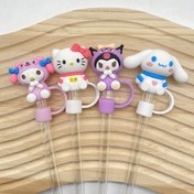 Resim Otorize Edilmiş]4 adet 10mm Pipet Kapağı Bardak Aksesuarları Sanrio Desenli Pipet Durdurucu Tumblerlar için PVC 