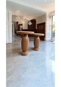 Resim 2 Li Ahşap Sehpa Seti Mantar Model Kahverengi Yan Sehpa 