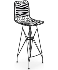 Resim Knsz kafes tel bar sandalyesi 1 li zengin syhbonar sırt minderli 75 cm oturma yüksekliği ofis cafe bahçe mutfak 