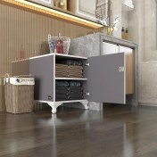 Resim Kenzlife kilitli dolap rana39 gri 47*39*39 banyo dolabı hazır mutfak ofis kiler kitaplık evrak ayaklı 