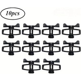 Resim Chuangyinshop 10 Adet Siyah Çit Germe Teli Ve Kamp İpi Güçlendirici Plastik Gergi 