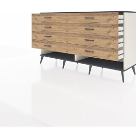 Resim Hyperion Konsol 8 Çekmeceli 176x44x99 Aytaşı-antrasit/çam Aytaşı-antrasit/çam 
