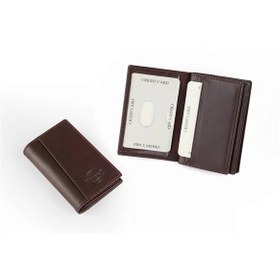 Resim Gencer Leather Hakiki Deri Dikey Kartlık Kahverengi Kahve 