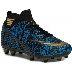 Resim La Liga K565 Genç Çoraplı Çim Saha Kramponu Siyah / Füme Siyah - Beyaz 