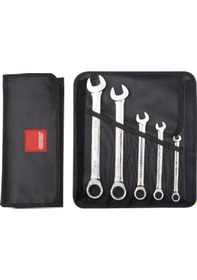 Resim Ceta Form 5 Parça C- GEAR Cırcırlı Kombine Anahtar Takımı (Düz) - Bez Çantalı 