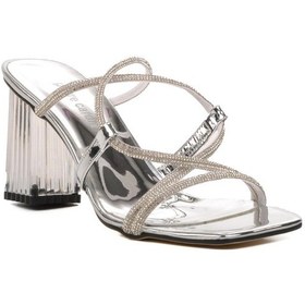 Resim Pierre Cardin Pc-53042 Gümüş Ayna Kadın Topuklu Terlik 001 