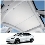 Resim Challenger Tesla Titanflex Güneşlik Seti Gri Beyaz Hafızalı Titanyum Çerçeve 2020-2024 Model Y 