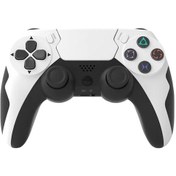 Resim Beyaz Siyah-kablosuz Gamepad Bluetooth Denetleyici Çift Titreşim Pc Joystick Ps4 Ps3 Konsolu Windows 7 10 11 