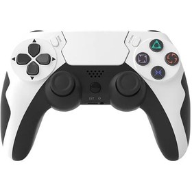 Resim Beyaz Siyah-kablosuz Gamepad Bluetooth Denetleyici Çift Titreşim Pc Joystick Ps4 Ps3 Konsolu Windows 7 10 11 