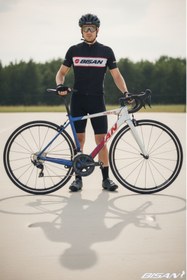 Resim Bisan Mithra Rim Brake Karbon Kadro 56 cm 105 Yol Bisikleti 700C Shimano 2x11 Vites -Gri Lacivert Kırmızı 