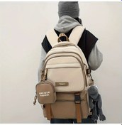 Resim Globalbloom Yeni Varış Siyah Renk Blok Çiftler İçin Rahat Büyük Kapasiteli Hafif Sırt Çantaları Siyah 