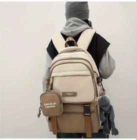 Resim Globalbloom Yeni Varış Siyah Renk Blok Çiftler İçin Rahat Büyük Kapasiteli Hafif Sırt Çantaları Siyah 