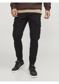 Resim Jack & Jones Erkek Yandan Cepli Kargo Pantolon - Paul Flake - 12139912 Black Siyah 