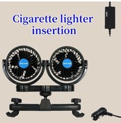 Resim Willowhaven Siyah Araç Fanı Çift Başlıklı 360 Derece Dönebilen Güçlü Üflemeli Sesiz Klima 