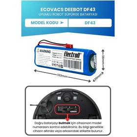 Resim Ecovacs Deebot Df43 Uyumlu Batarya Kapasite 2600mah Pil Robot Süpürge Bataryası Değişimi 
