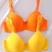 Resim 2'li Kadınlar İçin Dikişsiz Tek Renkli Sütyen ile Püsküllü, İnce Tel Askılı Push-Up Ayarlanabilir Sütyen, Solunabilir Konforlu Çorap, Naylon Kumaş, Casual Stil, Yüksek Destek, Çelik Büstiyer, Yetişkin Beden 