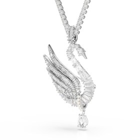 Resim Vienna Kolye Ve Broş, Karışık Kesim, Kuğu, Beyaz, Rodyum Kaplama - Beyaz / STD 