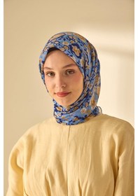 Resim Silk Home Soft Eşarp 73090-17 Çivit Mavi, Vizon, Gold, Gök Mavi 