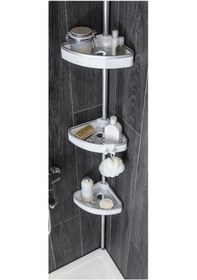 Resim Primanova N38 Venta Yaylı Montaj Banyo Köşe Rafı Beyaz 