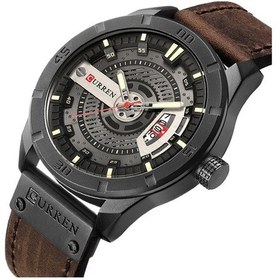 Resim Fastbuy Erkek Askeri Kuvars Saat, Siyah Kasa, Koyu Kahverengi Bant, Curren M8301, Çok Renkli Modeller Çok Renkli 