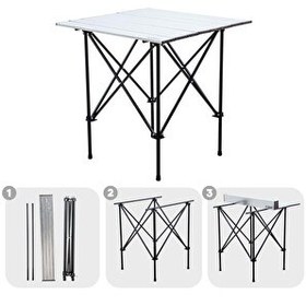 Resim Argeus 54024 Akordion Katlanabilir Alüminyum Silver Kamp ve Piknik Masası 