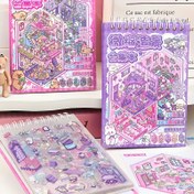 Resim 60 Yaprak DIY 3D Minyatür Sahne Etiketleri - Scrapbooking için Üst Üste Konulabilir PET Etiketler, Seyahat Hatıraları, Hediye Paketleme, Günlükler ve Defterler - Sevimli Karakterler ve Pastel Renklerle Canlı Ev Dekorasyon Çıkartmaları 