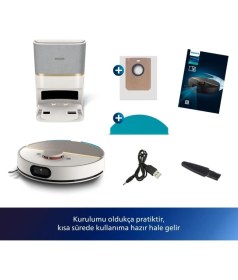 Resim Homerun 7000 Serisi Aqua XU7100/02 Çöp Istasyonlu Beyaz Gold Akıllı Robot Süpürge 