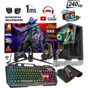 Resim Zeiron Panter RTX12 Ryzen 7 5700X 16GB Ram 1 Tb M.2 Nvme SSD 8gb RTX4060 27" 240Hz Sıvı Soğutmalı Oyuncu Masaüstü Bilgisayar 