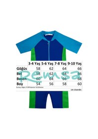 Resim Adasea Uv Korumalı Kısa Kollu Şortlu Tulum Bebek Yüzücü Mayo 5235 Saks Saks Mavi 